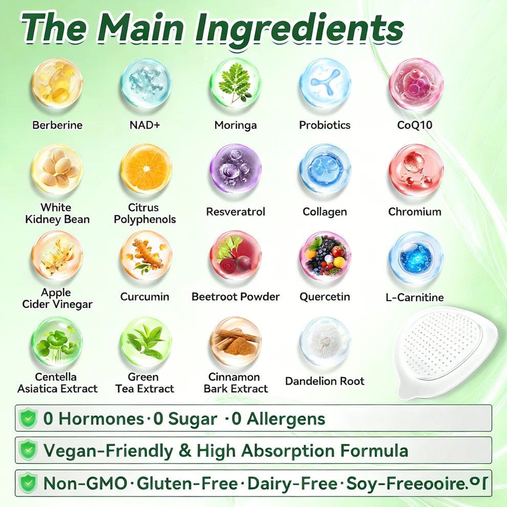 🌿😊 GLŌRENDA® Moringa · Berberine × NAD+ 10-in-1 Nano Slim Patch (Once a Day • Visible Results in 7 Days)